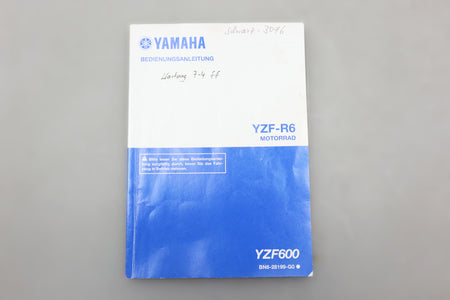 Bedienungsanleitung Betriebsanleitung BN6-28199-G0 Handbuch deutsch Yamaha YZF-R6 RJ27