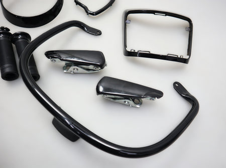 Styling Kit schwarz Bügel Griffe Fußraste Abdeckung Piaggio Vespa GTS 125 300 310